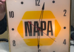 NAPA Auto Parts PAM Glass Faced Light Up Clock