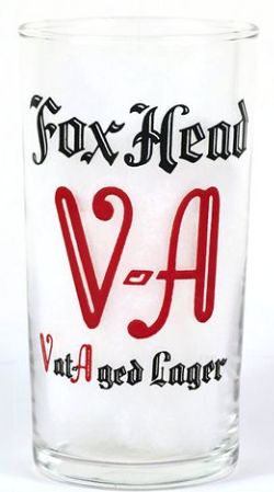 1950 Fox Head Vat Aged Lager Beer 4⅓ Inch Drinking Glass Waukesha Wisconsin