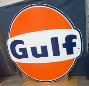 Gulf Gasoline 6 Foot Dog Ears SSP Sign