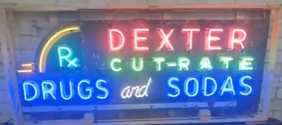 Dexter Cut-Rate Drugs and Sodas Six-Color Neon SSP Sign