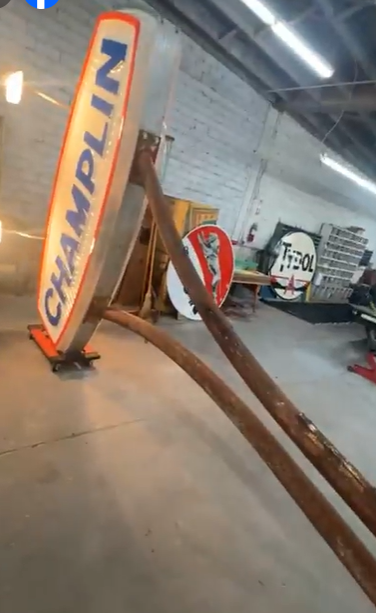 Champlin Double Sided Lexan Plastic Sign on Pole