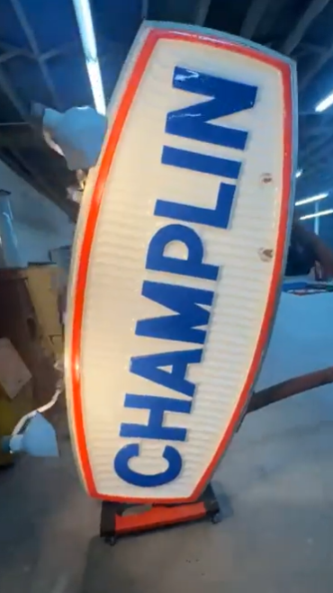 Champlin Double Sided Lexan Plastic Sign on Pole