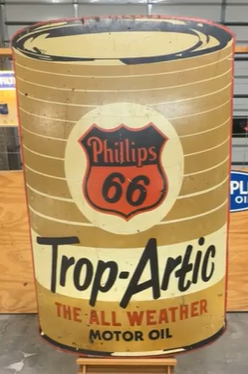 Phillips 66 Trop-Artic Motor Oil Painted Wood Sign