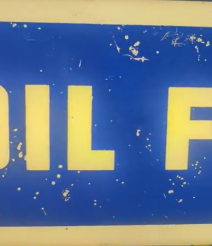 AC Oil Filters Plastic Sign with Glass Faced Clock