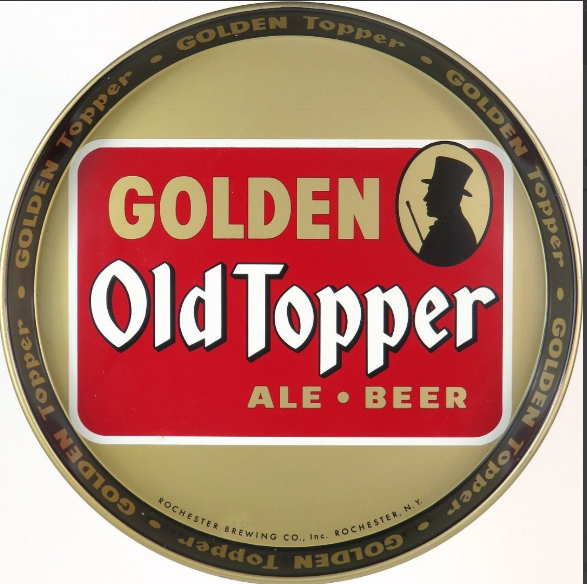 1948 Golden Old Topper Beer/Ale 12 inch Serving Tray Rochester New York