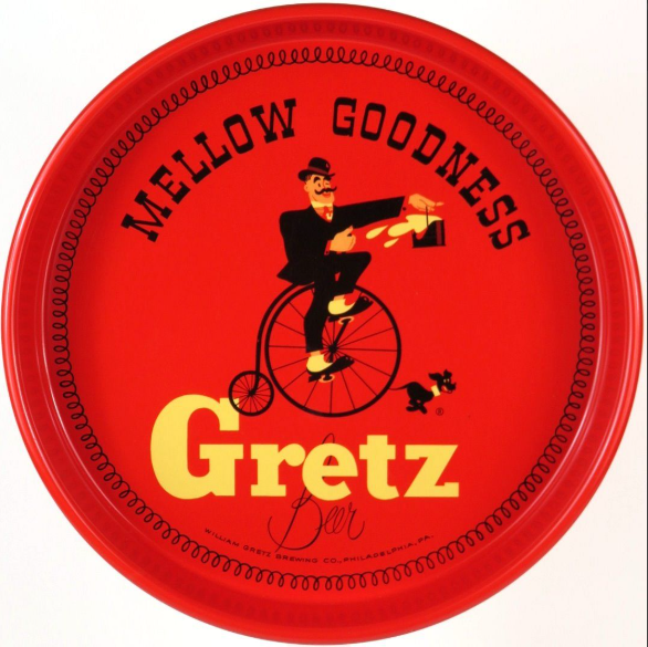 1939 Gretz Beer 13 inch Serving Tray Philadelphia Pennsylvania