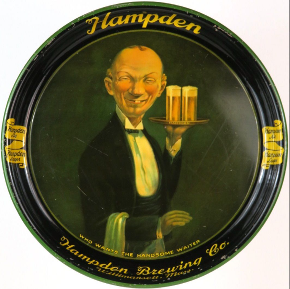 1937 Hampden Beer/Ale 13 inch Serving Tray Willimansett Massachusetts