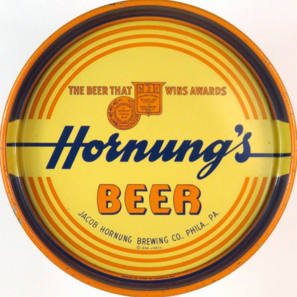 1936 Hornung’s Beer 13 inch Serving Tray Philadelphia Pennsylvania