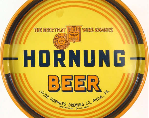 1938 Hornung Beer 13 inch Serving Tray Philadelphia Pennsylvania