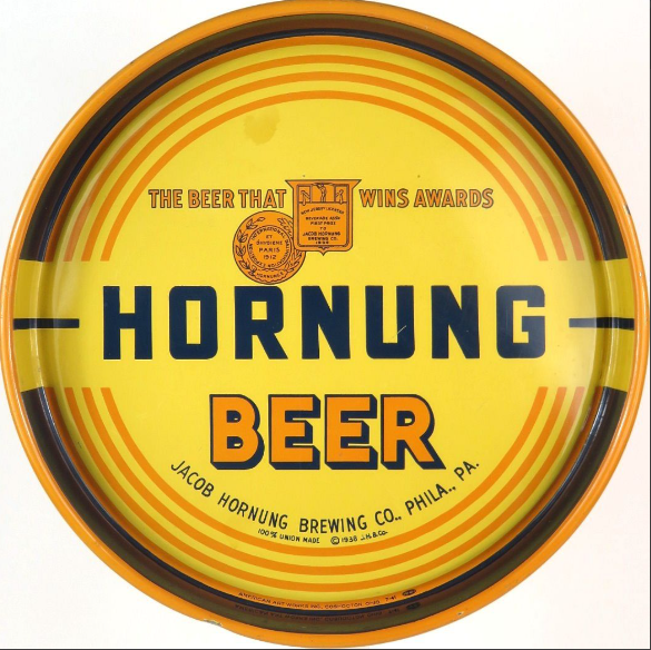 1938 Hornung Beer 13 inch Serving Tray Philadelphia Pennsylvania