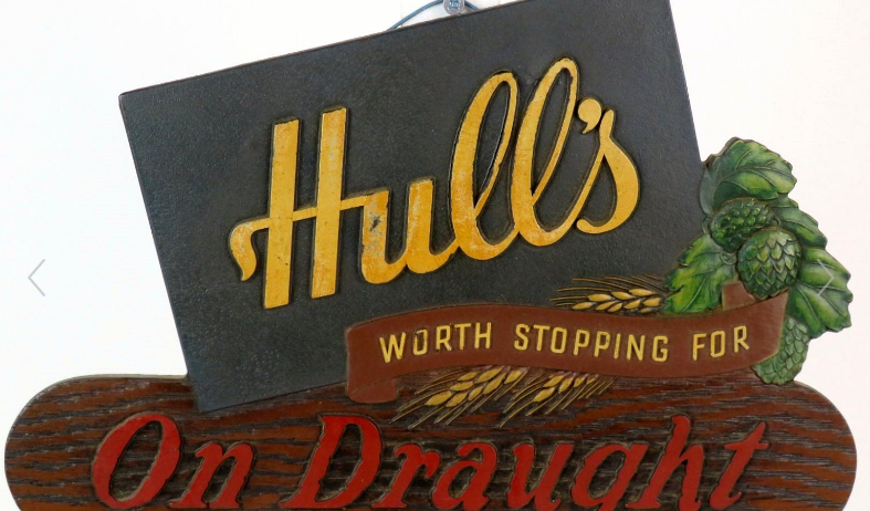 1933 Hull’s Beer “On Draught” Composite Sign New Haven Connecticut