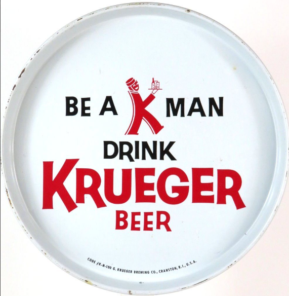 1963 Krueger Beer 12 inch Serving Tray Newark New Jersey