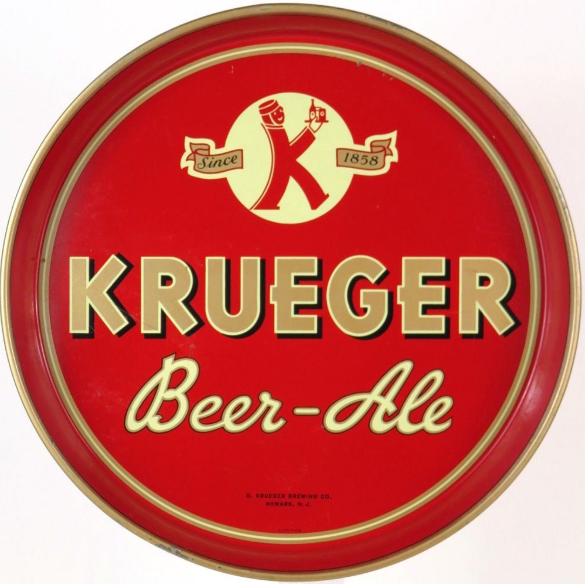 1940 Krueger Beer-Ale 12 inch Serving Tray Newark New Jersey