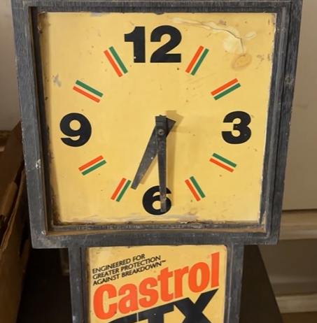 Castrol GTX Motor Oil Plastic Clock