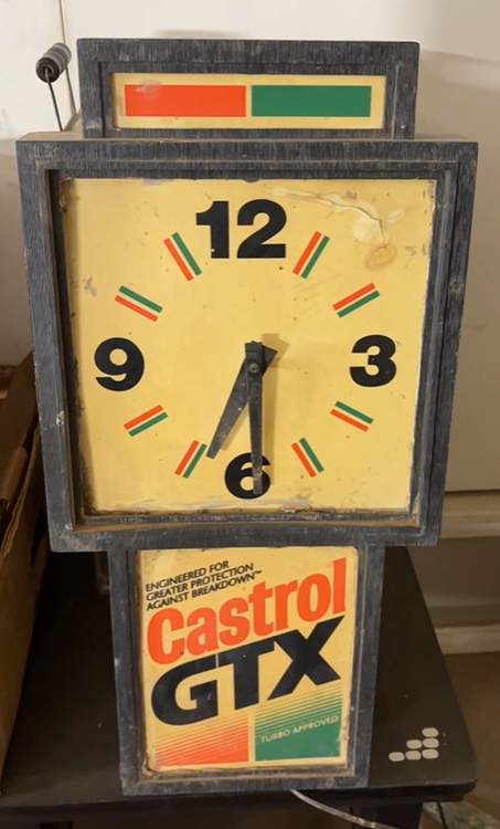 Castrol GTX Motor Oil Plastic Clock