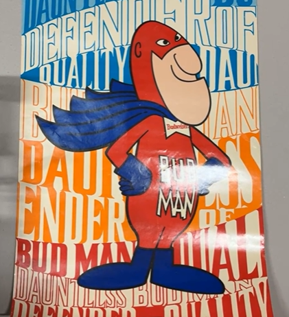 Bud Man Defender of Quality Budweiser Beer Paper Poster