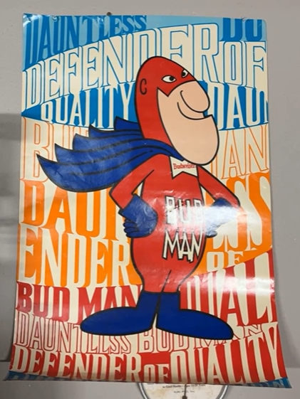 Bud Man Defender of Quality Budweiser Beer Paper Poster