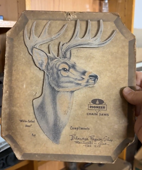Pioneer Chain Saws 3D Deer Canadian Cardboard Sign