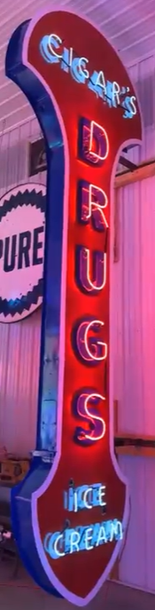 Drugs Cigars Ice Cream Vertical DST Sign