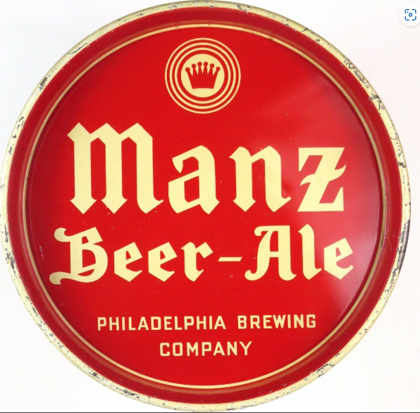 1939 Manz Beer – Ale 13 inch Serving Tray Philadelphia Pennsylvania