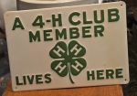 4-H Club Member Lives Here SST Embossed Sign