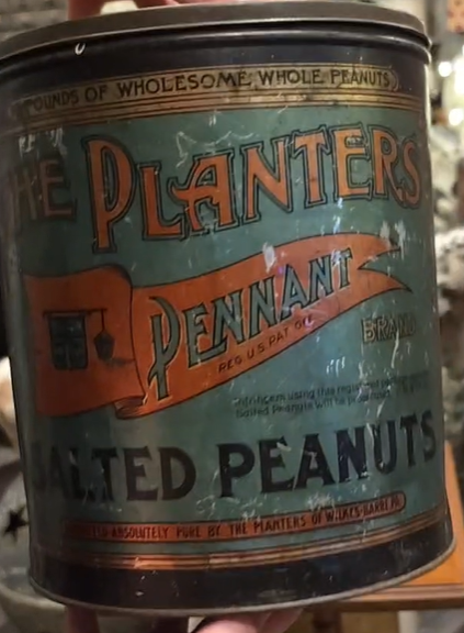 Planters Salted Peanuts Pennant Brand SST Can