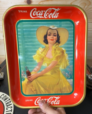 Coca-Cola Woman in Yellow Dress SST Tray