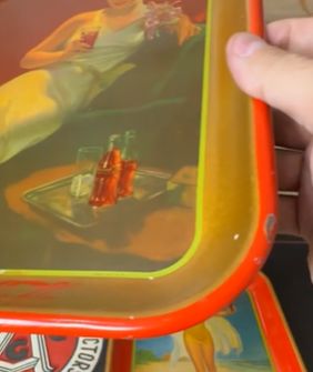 Coca-Cola Reclining Woman in Gown SST Serving Tray