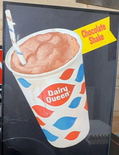 DQ Dairy Queen Die Cut Heavy Paper Chocolate Shake Sign