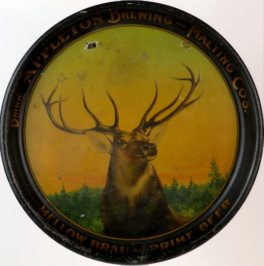1910 Mellow Brau/Prime Beer 13 inch tray Serving Tray Appleton Wisconsin