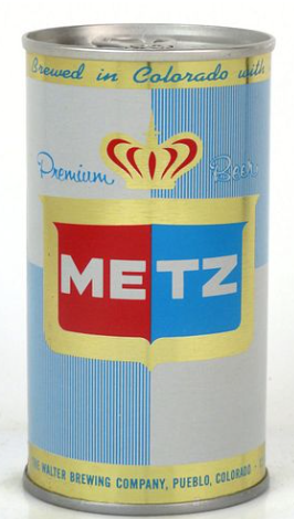 1968 Metz Premium Beer 12oz Ring Top Can Pueblo Colorado