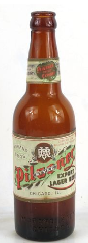 1908 Morand Bros. Pilsener Lager Beer 12oz Bottle Chicago Illinois