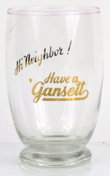 1952 Narragansett Beer 4½ Inch Painted Label ACL Glass Providence Rhode Island