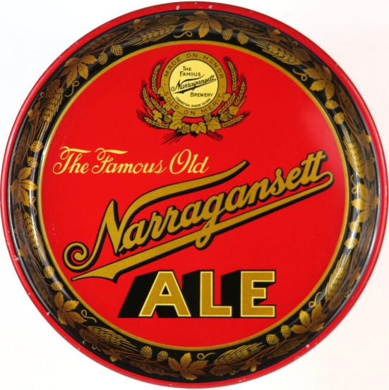 1939 Narragansett Ale 13 inch Serving Tray Providence Rhode Island