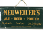 1940 Neuweiler Ale/Beer/Porter Prismatic Celluloid Tin Over Cardboard TOC Sign Allentown Pennsylvania