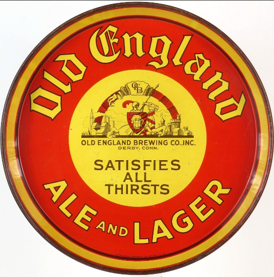1933 Old England Ale and Lager Beer 12 inch Serving Tray Derby Connecticut