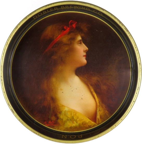 1954 P.O.N. Beer 13 inch Serving Tray Dobler Brewing Albany New York