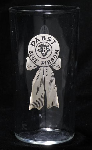 1933 Pabst Blue Ribbon Beer 4½ Inch Drinking Glass Milwaukee Wisconsin
