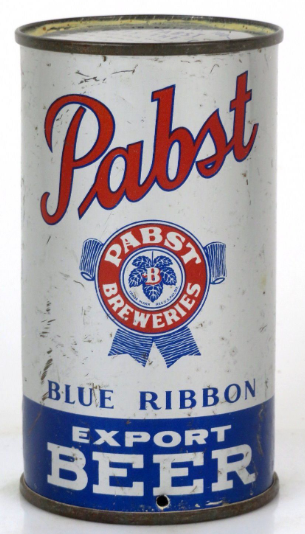 1939 Pabst Blue Ribbon Export Beer 12oz Opening Instruction Can Milwaukee Wisconsin
