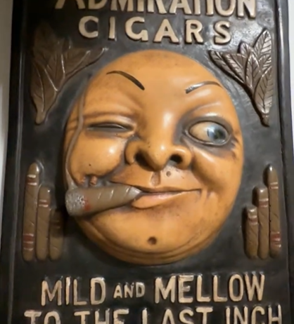 Admiration Cigars Mild and Mellow Chalkware Sign