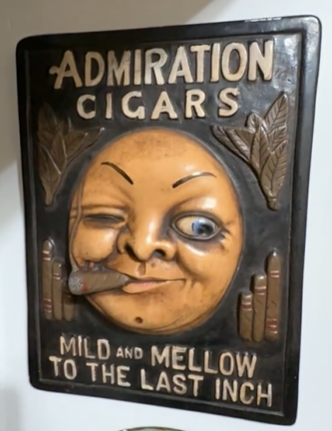 Admiration Cigars Mild and Mellow Chalkware Sign