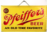 Scarce 1937 Pfeiffer’s Beer “Prismatic” Tin Over Cardboard TOC Sign Detroit Michigan