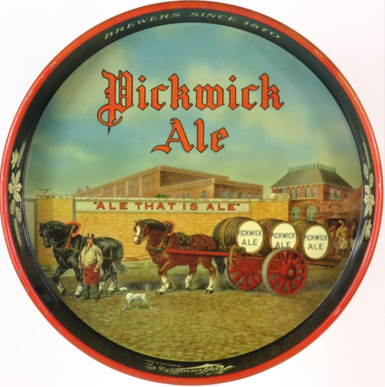 1935 Pickwick Ale 12 inch Serving Tray Boston Massachusetts