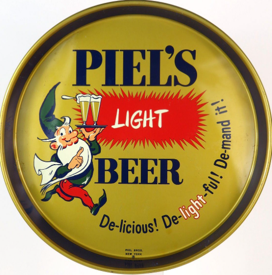 1946 Piel’s Light Beer 12 inch Serving Tray Brooklyn New York