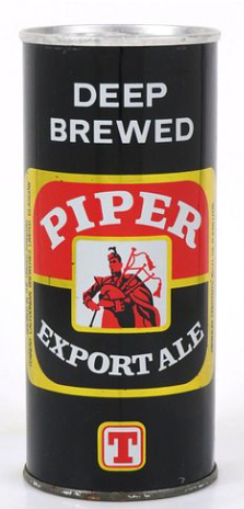 1969 Piper Export Ale “Piper Of The Cameronians” 15½oz Ring Top Can Glasgow Scotland