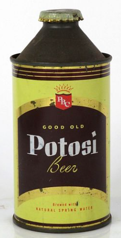 1953 Potosi Beer 12oz High Profile Cone Top Can Potosi Wisconsin