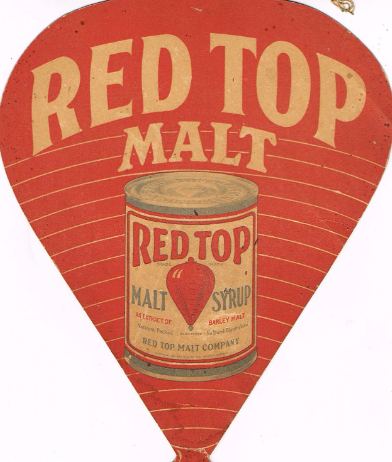 1922 Red Top Malt Syrup Fan Pull Cincinnati Ohio