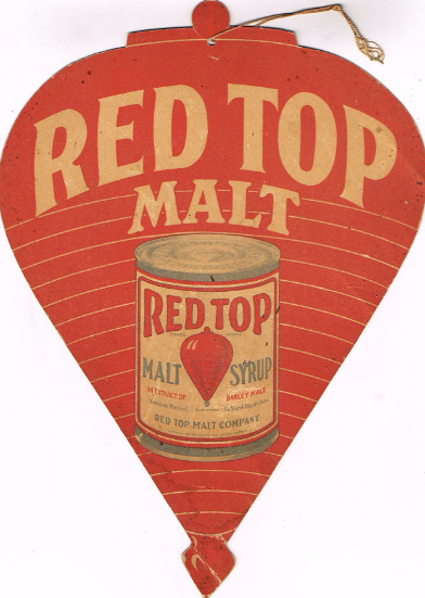 1922 Red Top Malt Syrup Fan Pull Cincinnati Ohio