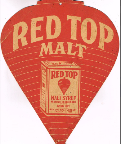 1922 Red Top Malt Syrup Fan Pull Cincinnati Ohio