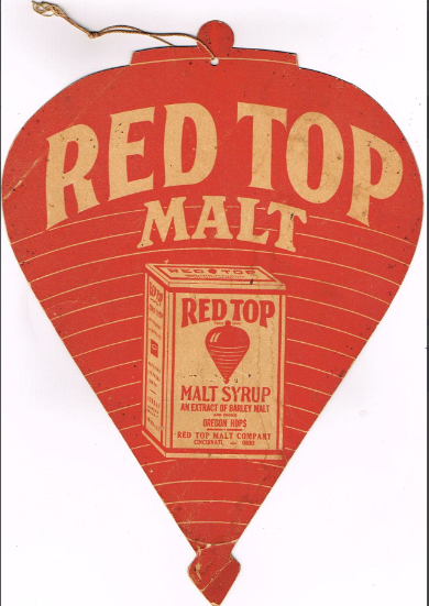 1922 Red Top Malt Syrup Fan Pull Cincinnati Ohio